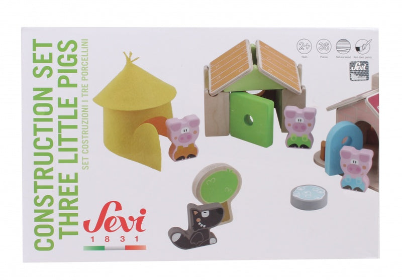 houten speelset Drie Biggetjes 36-delig