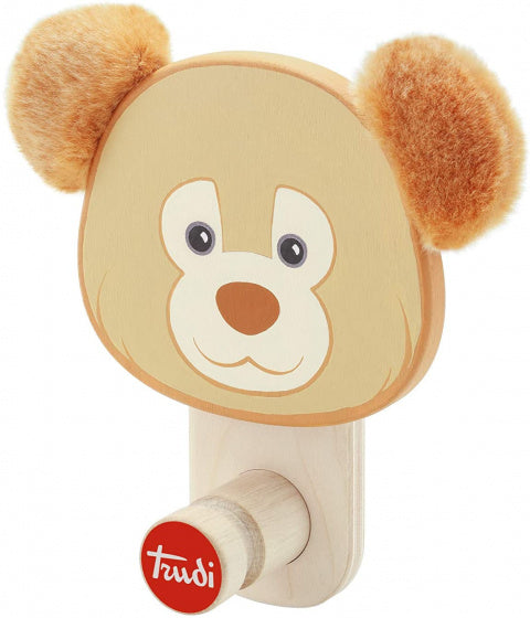 kapstok Beer junior 17 cm hout naturel/rood