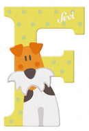 dierenletter F 9 cm geel