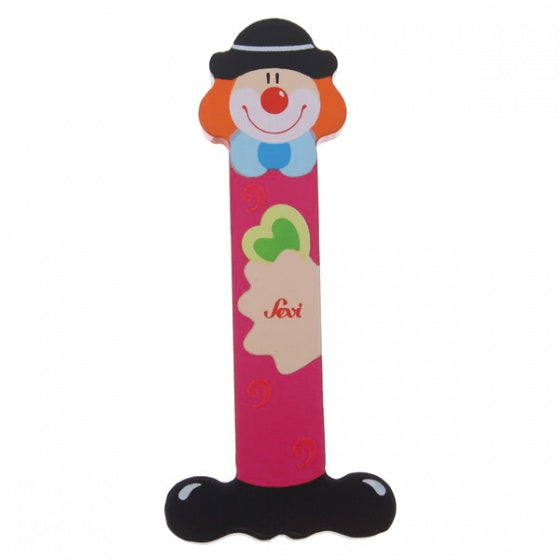 letter I clown hout 10 cm roze