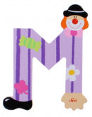 letter M clown 10 cm paars