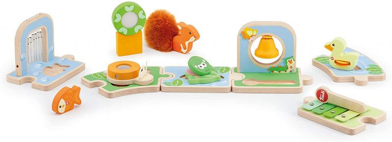 muziekset Vijver junior 80 cm hout/staal groen/blauw