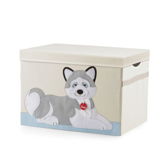 speelgoedkist Husky Marcus 65 liter hout blank/grijs