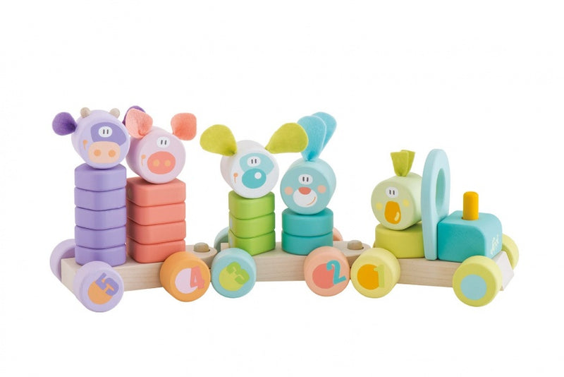 stapeltrein vormen en nummers 24-delig 15 cm