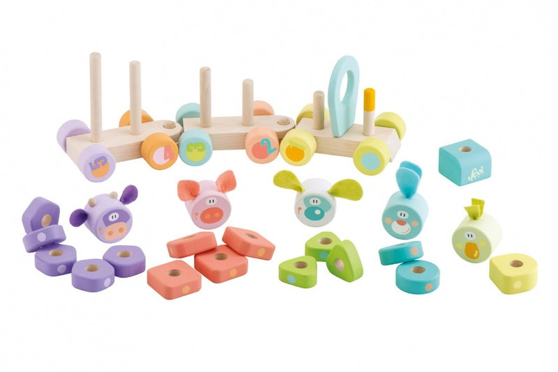 stapeltrein vormen en nummers 24-delig 15 cm