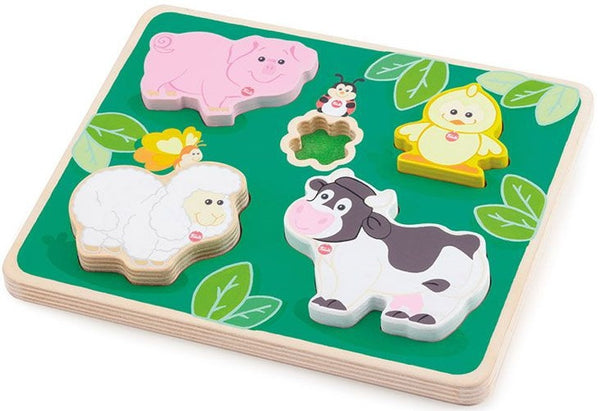 vormenpuzzel Boerderij junior hout 5 stukjes