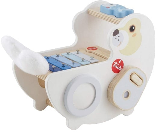 xylofoon Zeehond junior 27 cm hout/staal blauw/wit