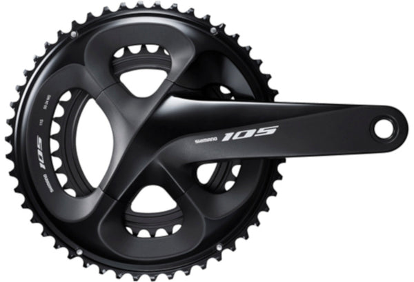 Crankstel 2 x 11 speed Shimano 105 FC-R7000 - 172,5/50-34T met holle as - zwart