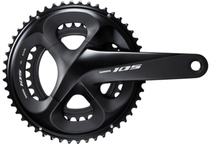 Crankstel 2 x 11 speed Shimano 105 FC-R7000 - 172,5/50-34T met holle as - zwart