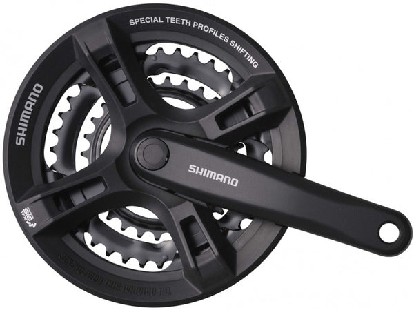 Crankstel 6/7/8 speed Shimano Tourney FC-TY501 met 170mm crankarm 48 x 38 x 28T - zwart