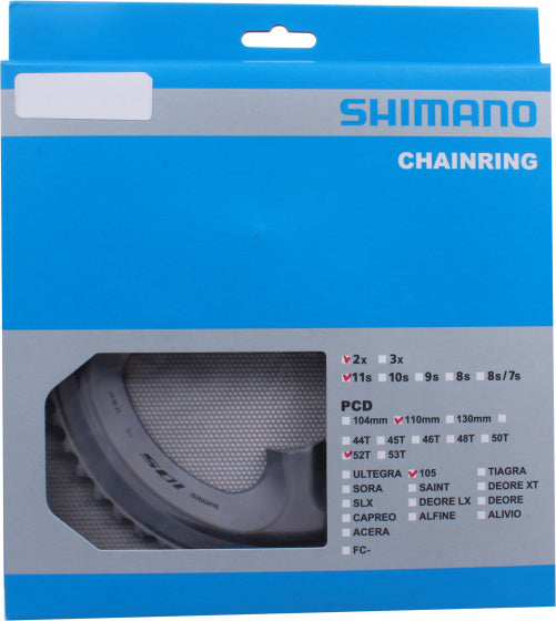 Kettingblad 52T Shimano 105 FC-R7000 - zilver