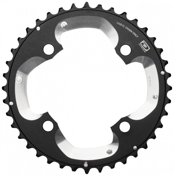 kettingblad XT 40T 10SP 104 mm zwart/zilver