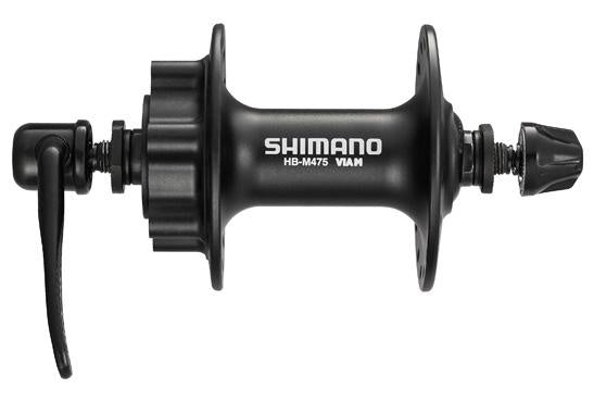 Voornaaf  Shimano FH-M475 - 36 gaats - 6 bouts met remschijfbevestiging - zwart