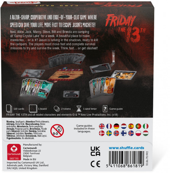 horror-kaartspel Friday the 13th rood/grijs 115-delig