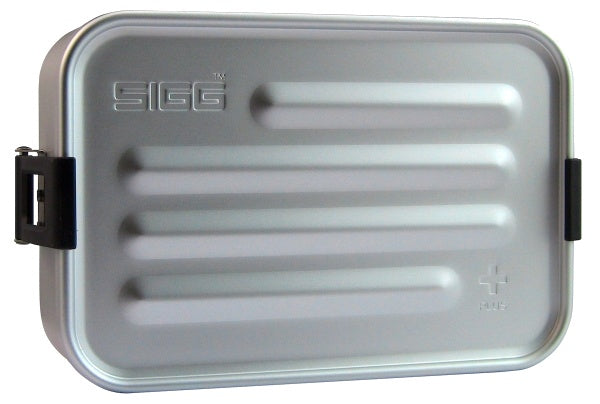 broodtrommel plus S aluminium zilver 17 x 12 x 6 cm