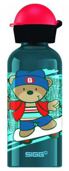 drinkfles Skate 400 ml 19,7 cm aluminium blauw