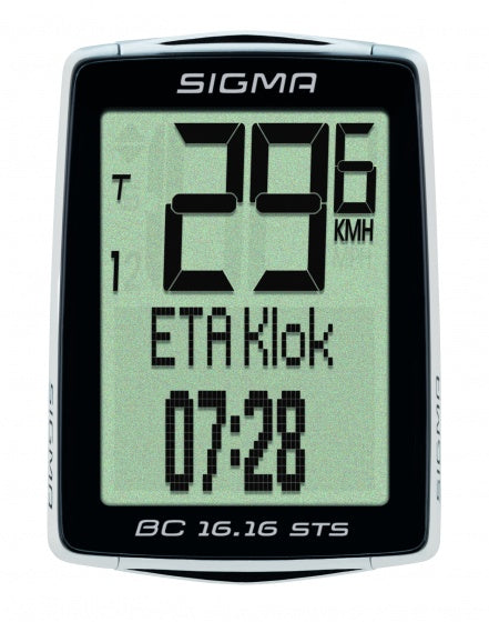 Fietscomputer Sigma BC 16.16 STS CAD - draadloos