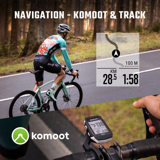 GPS Fietscomputer Sigma ROX 11.1 EVO GPS HR set met korte Butler stuurhouder - wit