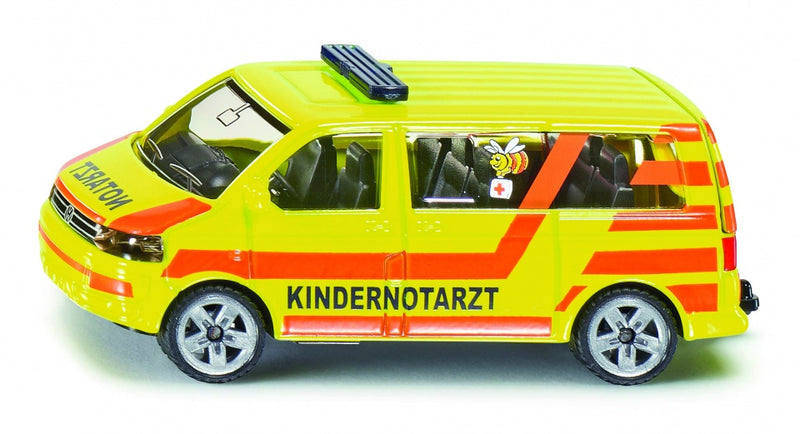 Duitse kinderambulance Volkswagen Multivan T5 geel (1462)