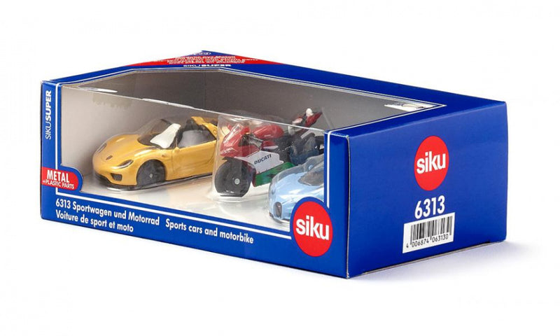 Siku 6313 Sportwagens en Motor 3 Stuks