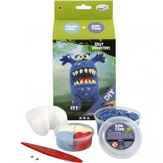 knutselset Ugly Monsters blauw 6-delig