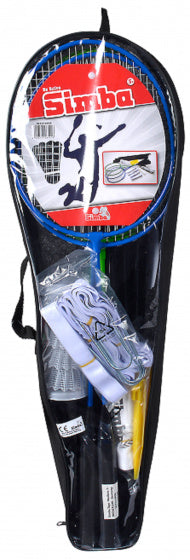 badmintonset staal blauw 9-delig