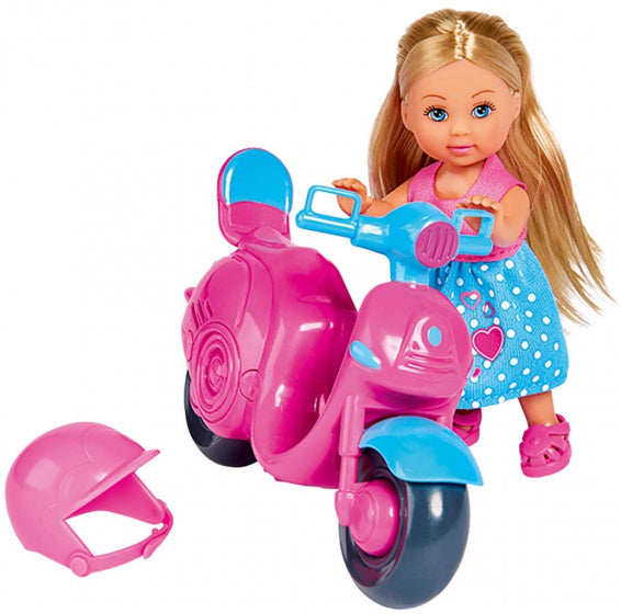 pop Evi Love scooter junior 12 cm roze/blauw 3-delig