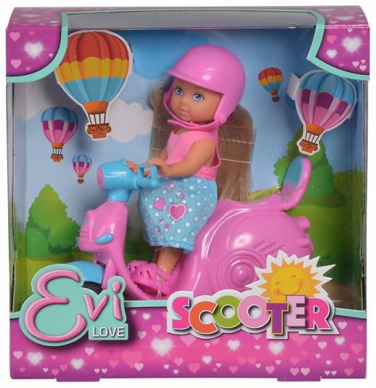 pop Evi Love scooter junior 12 cm roze/blauw 3-delig