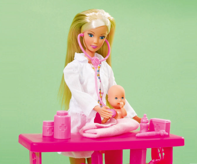 pop Steffi Love Baby Doctor junior 29 cm roze 4-delig