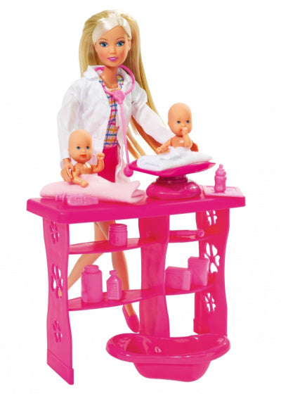 pop Steffi Love Baby Doctor junior 29 cm roze 4-delig