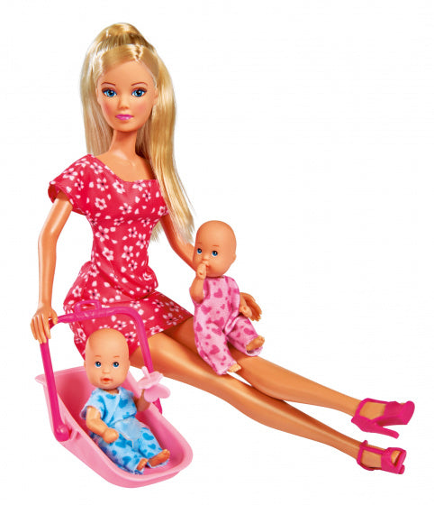 pop Steffi Love Babysitter junior 29 cm roze 4-delig