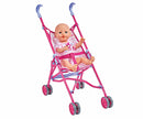 poppenbuggy meisjes 57 cm roze/wit