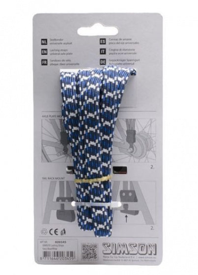 snelbinder 28 inch 3-binds 53 cm elastaan blauw/wit