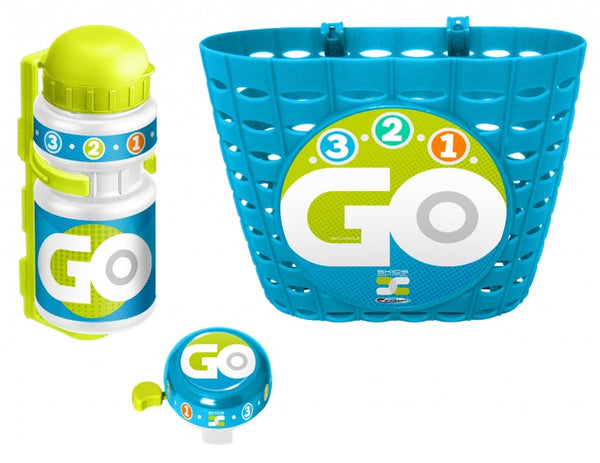 accessoiresset 3, 2, 1 Go blauw 3-delig