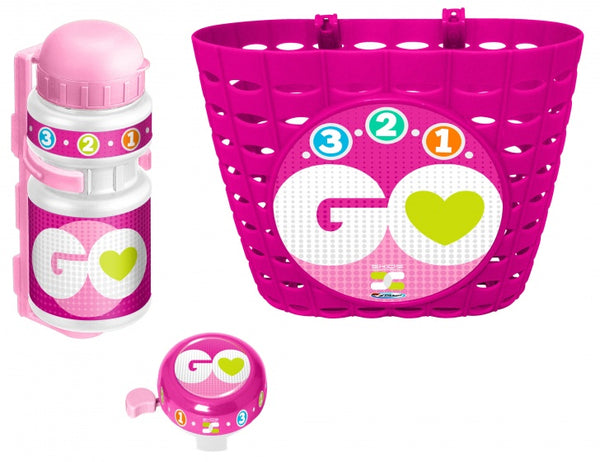 accessoiresset 3, 2, 1 Go roze 3-delig