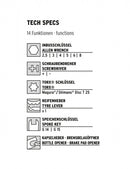 multitool 14 functies 72 mm zwart/zilver