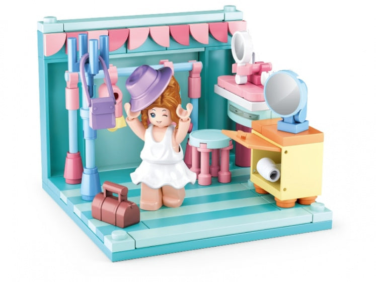 kleedkamer junior 14,6 cm blauw/roze 111-delig