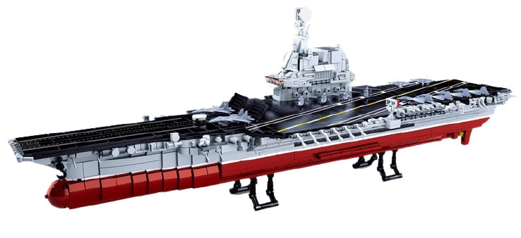 vliegdekschip Model Bricks junior rood/grijs 1633-delig