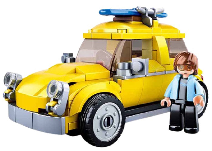Model bricks: klassieke volksauto geel (M38-B0706C)