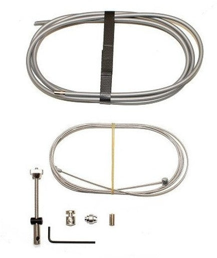 remkabel voor/achter trommelrem compleet zilver