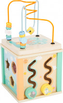 Small Foot - Houten Activiteitenkubus en Motoriekspiraal Pastel