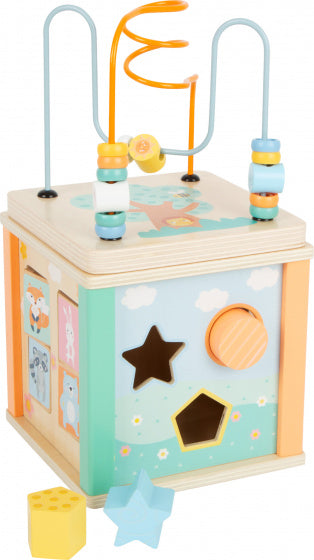 Small Foot - Houten Activiteitenkubus en Motoriekspiraal Pastel
