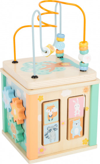 Small Foot - Houten Activiteitenkubus en Motoriekspiraal Pastel