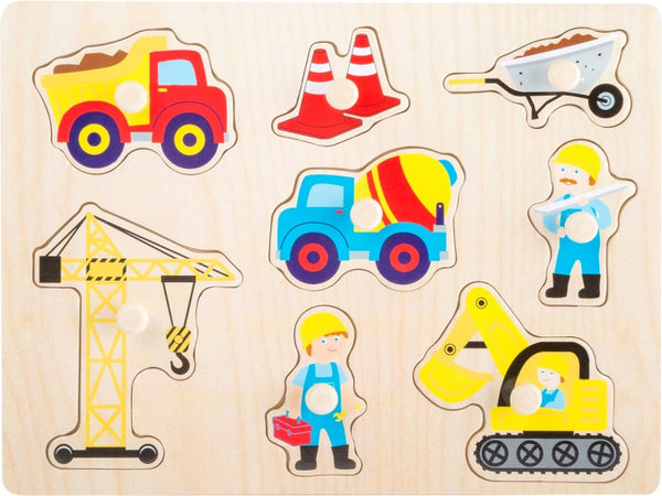 vormenpuzzel Bouwterrein junior hout 8 stukjes