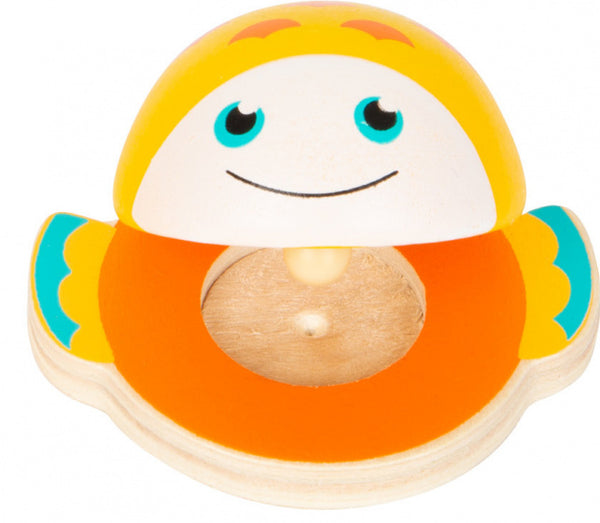 castagnet vis junior 7 x 5 cm hout geel/blauw/oranje