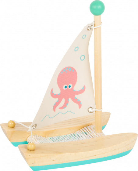 Small Foot - Badspeelgoed Houten Catamaran Octopus
