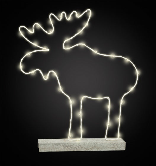 decoratieverlichting stalen eland 40 cm wit