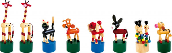 drukdieren set hout junior 18 cm 8 stuks