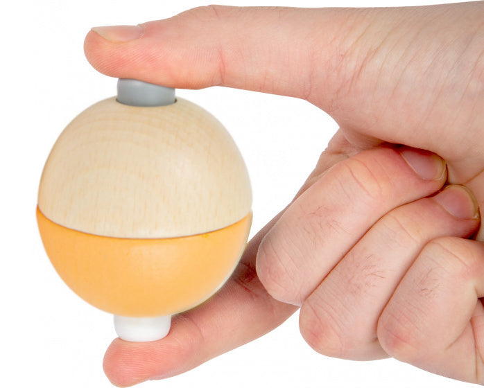 grijpballen junior 5 cm hout naturel/oranje