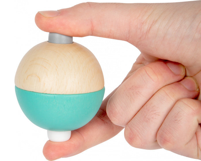 grijpballen junior 5 cm hout naturel/turquoise